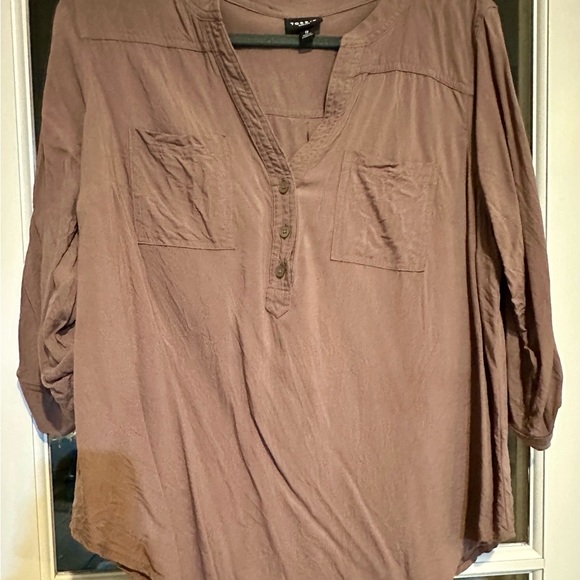 Torrid Harper Brown V-Neck Blouse - Picture 2 of 4
